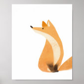Waterverf Woodland Fox kamer Decor Poster (Voorkant)