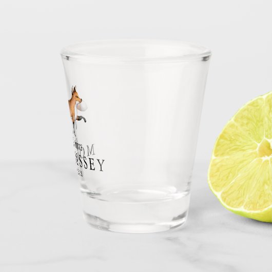 Waterverf Woodland Fox Mr. en Mrs Wedding Shot Glas (Rechts)