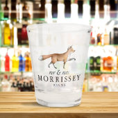Waterverf Woodland Fox Mr. en Mrs Wedding Shot Glas