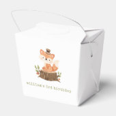 Waterverf Woodland Fox Sage Groen Verjaardagsfeest Bedankdoosjes (Achterkant)