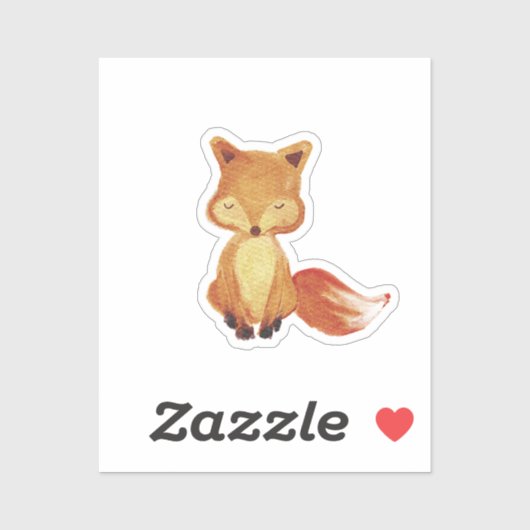 Waterverf Woodland Fox Sticker (Vel)