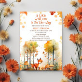 Waterverf Woodland Fox Wild One Baby shower Kaart