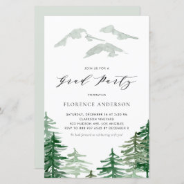 Waterverf Woodland Graduation Party Invitation