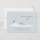 Waterverf Woodland Green Pine Trees Bruiloft Bedankkaart (Voorkant)