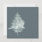Waterverf Woodland Green Pine Trees Bruiloft Save The Date (Achterkant)