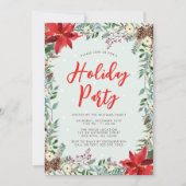 Waterverf Woodland Greenery Holiday Party Kaart (Voorkant)