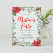 Waterverf Woodland Greenery Kerstfeest Kaart (Staand voorkant)