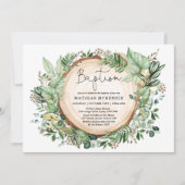 Waterverf Woodland groen doop doopsel Kaart (Voorkant)