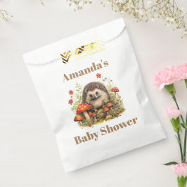 Waterverf Woodland Hedgehog Mushrooms Baby shower Bedankzakje