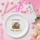 Waterverf Woodland Hedgehog Mushrooms Baby shower Papieren Bordje (Feest)