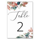 Waterverf Woodland herfst Bloemenbosbessen bruilof Kaart (Achterkant)