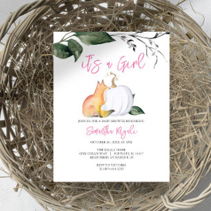 Waterverf Woodland Herfst thema Baby shower Kaart