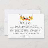 Waterverf Woodland herfstbruiloft. Botanische herf Bedankkaart (Voorkant)