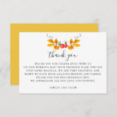 Waterverf Woodland herfstbruiloft. Botanische herf Bedankkaart (Voorkant / Achterkant)