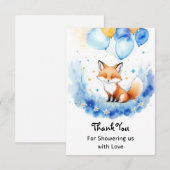 Waterverf Woodland Herten Baby shower Bedankkaart (Voorkant / Achterkant)