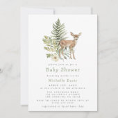 Waterverf Woodland Herten Baby shower Kaart (Voorkant)