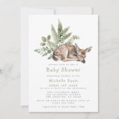 Waterverf Woodland Herten Baby shower Kaart (Voorkant)