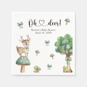 Waterverf Woodland Herten Baby shower Servet