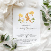 Waterverf Woodland Honey Kangaroo Baby shower Kaart