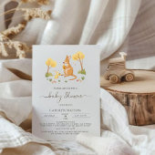 Waterverf Woodland Honey Kangaroo Baby shower Kaart