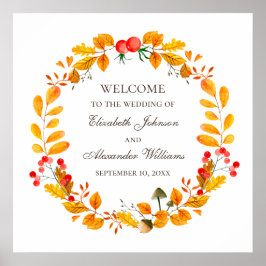 Waterverf. Woodland - huwelijksbezoek Poster