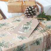 Waterverf Woodland Kraft Kerst inpakpapier