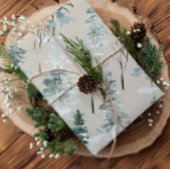 Waterverf Woodland Kraft Kerst inpakpapier