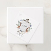 Waterverf Woodland Laurel Crest Monogram Wedding Bedankjes Labels (In situ)