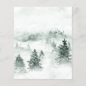 Waterverf Woodland Laurel Crest Monogram Wedding Flyer (Achterkant)