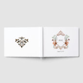 Waterverf Woodland Laurel Crest Monogram Wedding Gastenboek (Volledig)