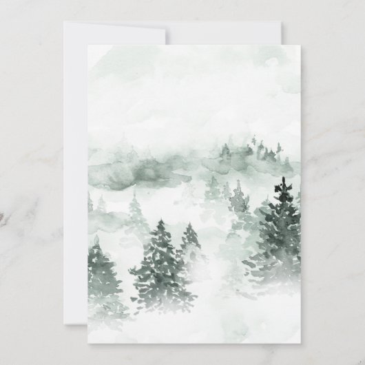 Waterverf Woodland Laurel Crest Monogram Wedding Save The Date (Achterkant)