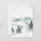 Waterverf Woodland Laurel Crest Wedding RSVP Kaartje (Achterkant)