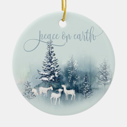 Waterverf Woodland Magische Geiten Keramisch Ornament (Voorkant)