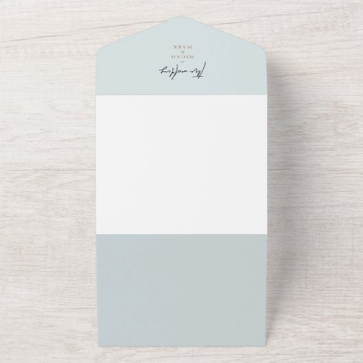 Waterverf Woodland Monogram Wedding All In One Uitnodiging (Buitenkant)