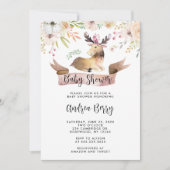 Waterverf Woodland Moose Baby shower Kaart (Voorkant)