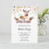 Waterverf Woodland Moose Baby shower Kaart (Staand voorkant)