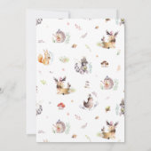 Waterverf Woodland Moose Baby shower Kaart (Achterkant)