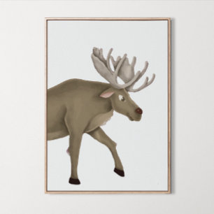 Waterverf Woodland Moose Boys Meisjes Kamer Decor Poster