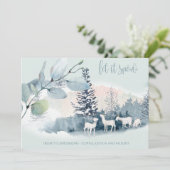 Waterverf Woodland Mountain Snow Goats Kaart (Staand voorkant)