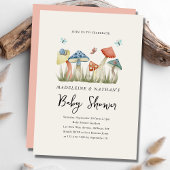 Waterverf Woodland Mushrooms Baby shower van het p Kaart