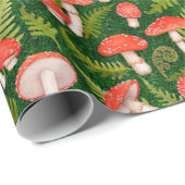 Waterverf Woodland Mushrooms Ferns and Moss Cadeaupapier (Rol Hoek)