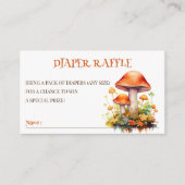 Waterverf Woodland Mushrooms Luier Raffle Ticket Informatiekaartje (Voorkant)