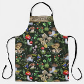 Waterverf Woodland Mushrooms Moss Pattern Name Schort (Voorkant)