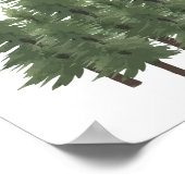 Waterverf Woodland Natuur Pine Tree Nursery Decor Poster (Hoek)