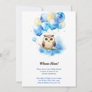 Waterverf Woodland Owl Baby shower Invitation Kaart
