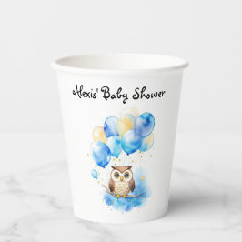 Waterverf Woodland Owl Baby shower Papieren Bekers