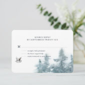 Waterverf Woodland Owl Botanisch RSVP Kaartje (Staand voorkant)