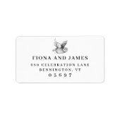 Waterverf Woodland Owl Return Address Etiket (Voorkant)