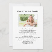 Waterverf Woodland Pine Celebration of Life Foto Kaart (Achterkant)