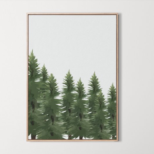 Waterverf Woodland Pine Tree Wall Art Room Decor Poster